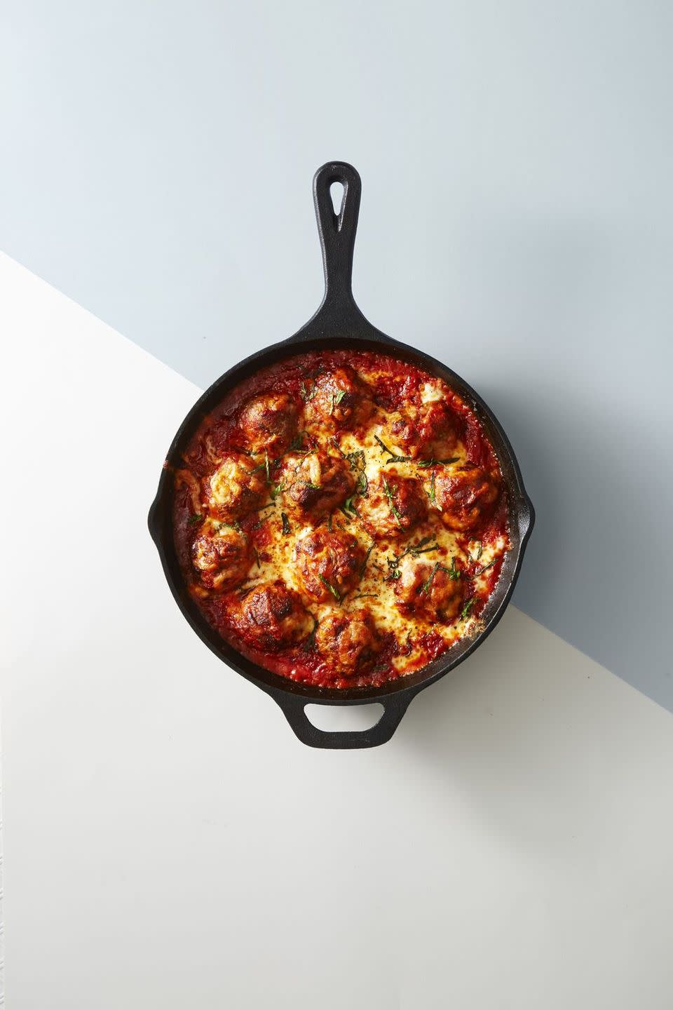 Doubly Cheesy Meatball Bake