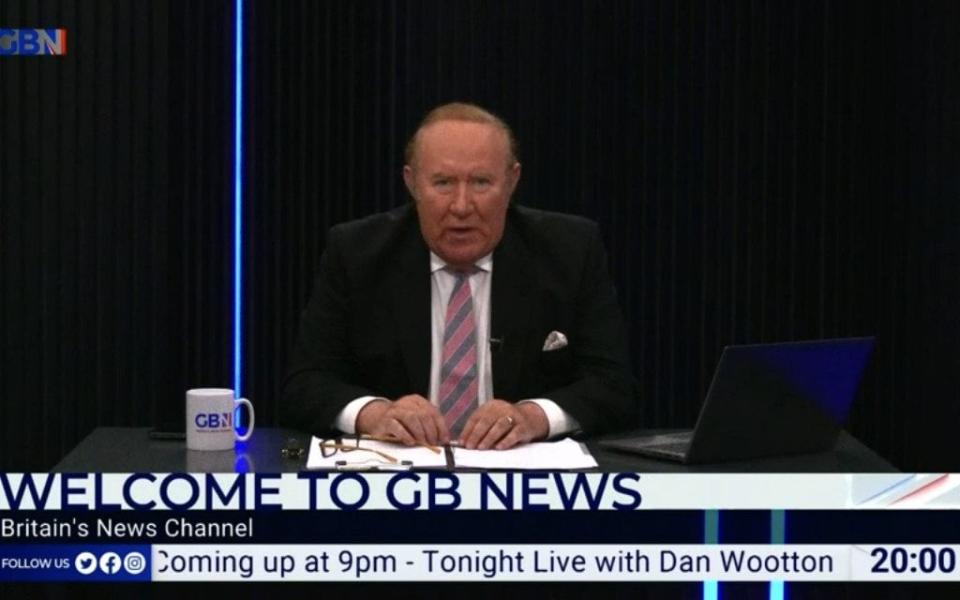 Andrew Neil presents the first night of GB News, June 2020