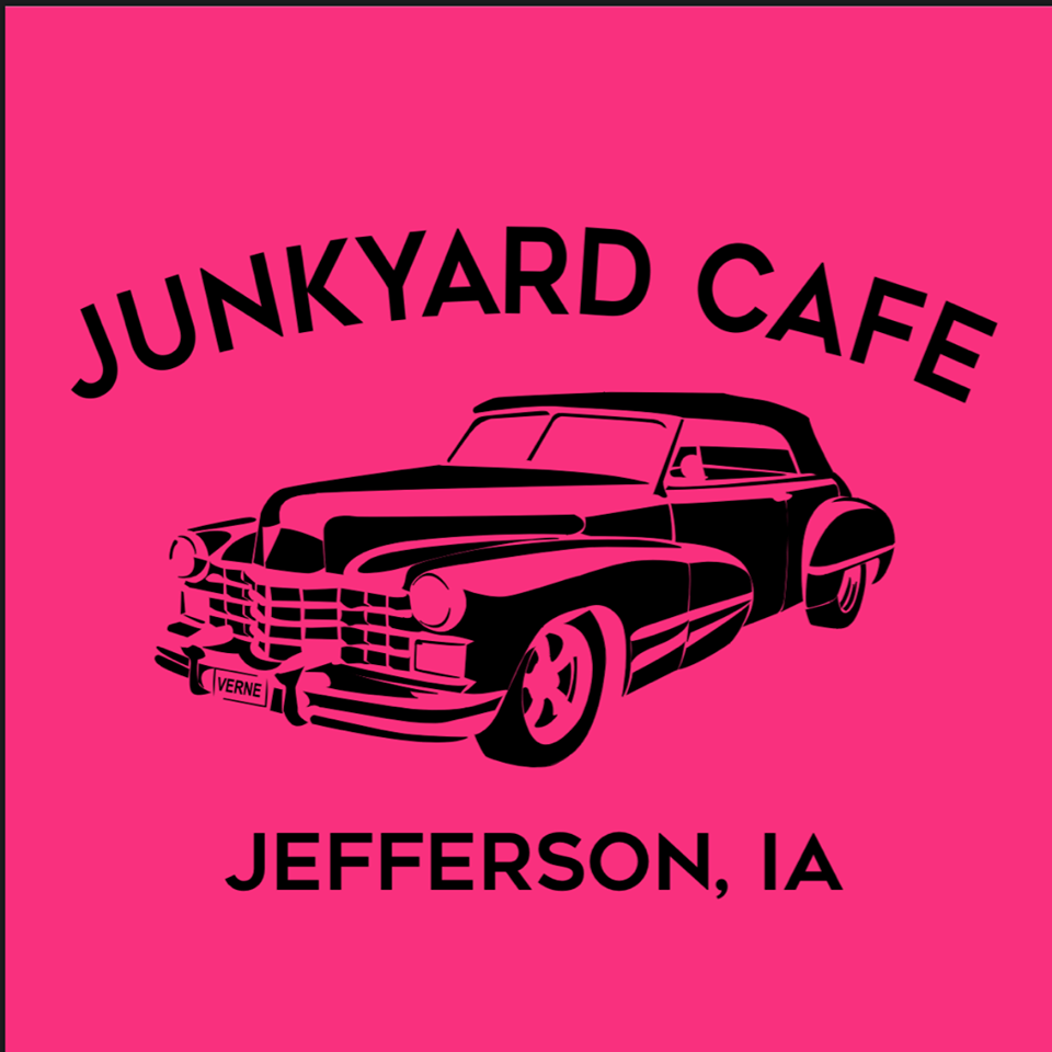 Owner Karla Holman considers the Junkyard Cafe in Jefferson an homage to her late father, Verne Louis Leyendecker. His favorite car, a 1947 Cadillac, is carried over as the Junkyard Cafe logo with his name on the license plate.