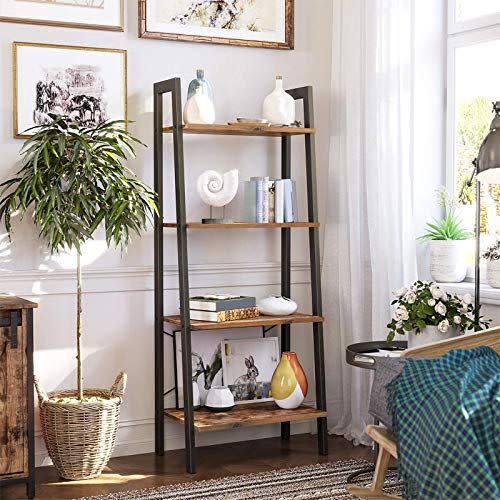 9) Ladder Shelf 4-Tier Bookcase