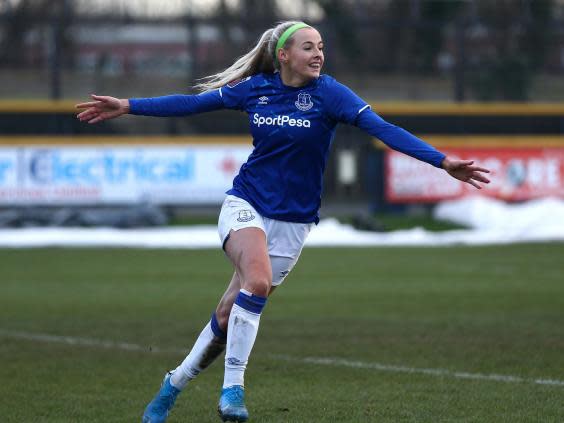 Chloe Kelly celebrates completing her hat-trick (Getty)