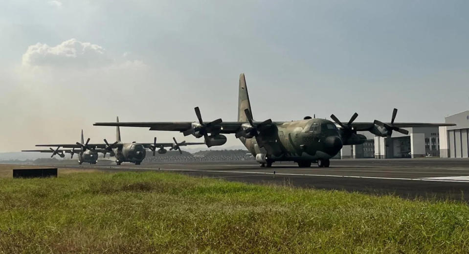 空軍C-130H運輸機。(圖/記者李俊毅攝)