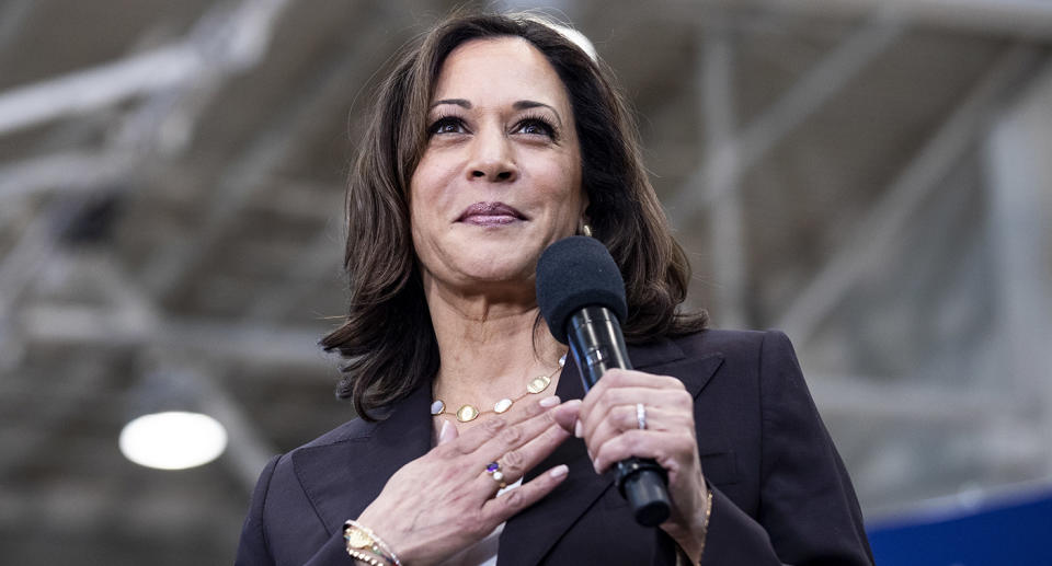 Kamala Harris has made history by become the first black and South Asian female US vice president. Source: AAP