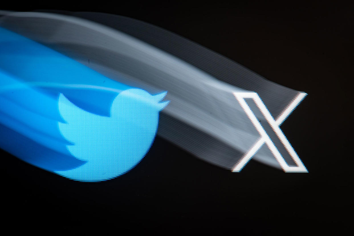 A longexposure shot of both old and new version of Twitter logo Lorenzo Di Cola/NurPhoto via Getty Images