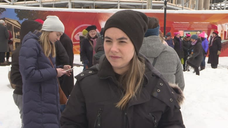 'Even if you have a quiet voice you can still be heard': Women, men, children march in P.E.I. for equality