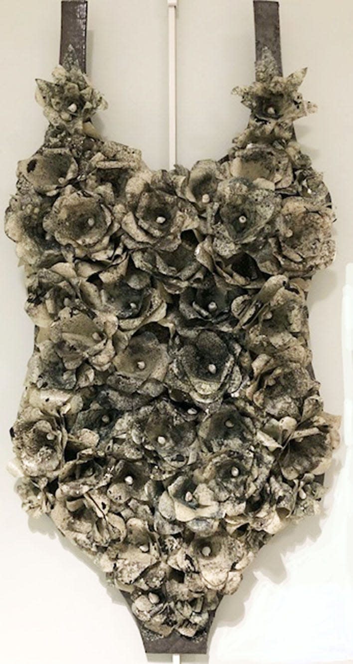 "Wrack Line suit" by Lois Mullen, one of the pieces that can be seen through February at Pine Shores Art Association.