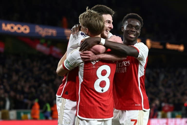 Arsenal beat Wolves 2-0 to move top of the Premier League (HENRY NICHOLLS)