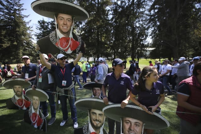 A cutout of Rory McIlroy dressed as a mariachi