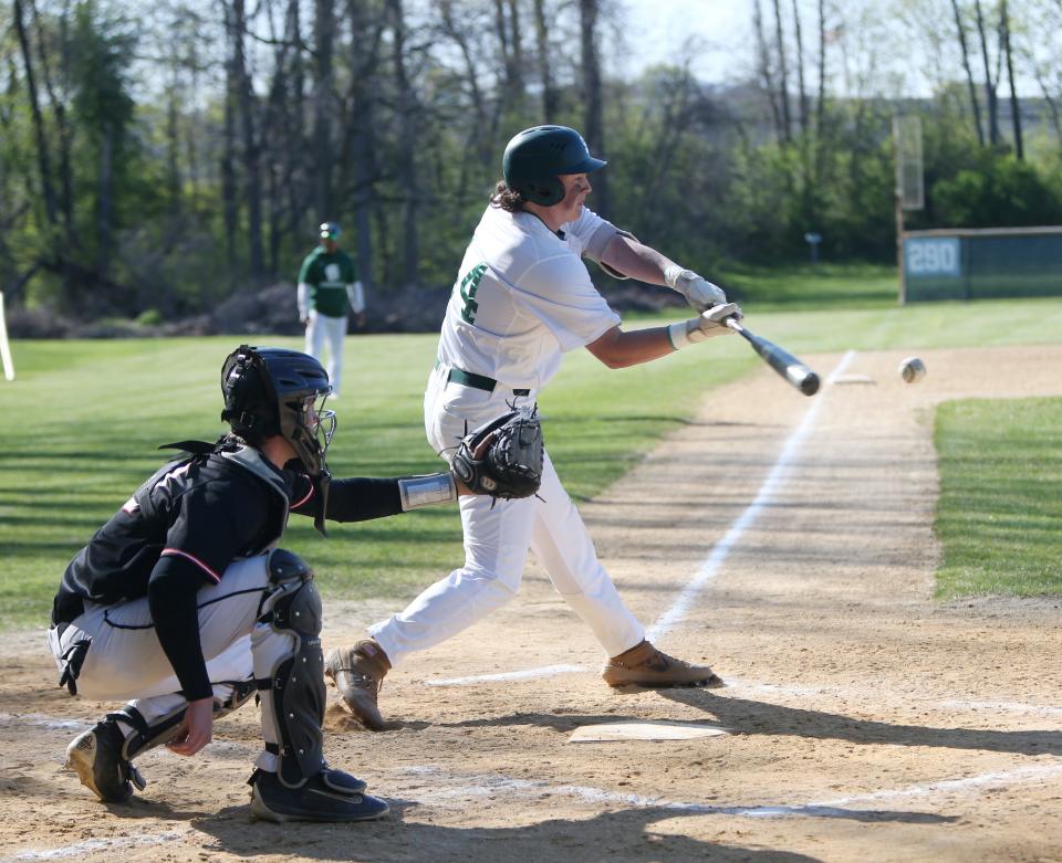 Spackenkill's Dan Collins at bat during Friday's game versus Dover on April 29, 2022.