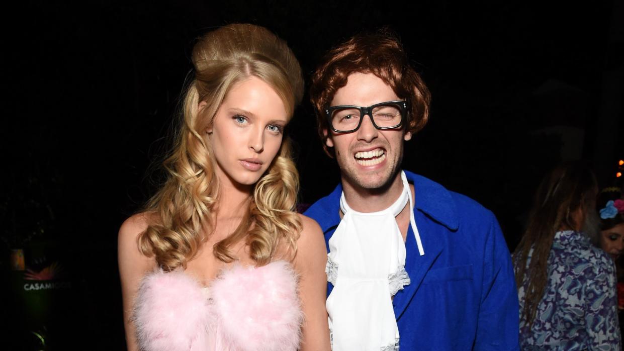 beverly hills, california october 25 l r abby champion and patrick schwarzenegger attend the 2019 casamigos halloween party on october 25, 2019 at a private residence in beverly hills, california photo by michael kovacgetty images for casamigos