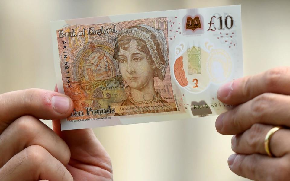 The new polymer £10 bank note, featuring Jane Austen, replaced the old paper £10 in September - REUTERS