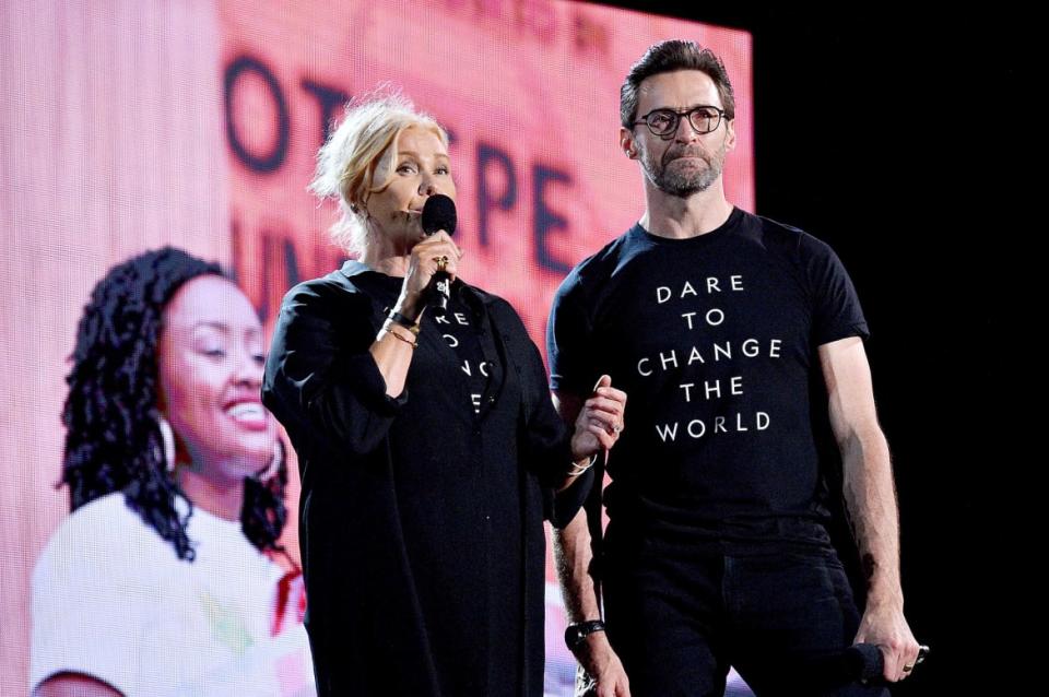 <div class="inline-image__caption"><p>Deborra-lee Furness and Hugh Jackman speak onstage during the 2019 Global Citizen Festival in Central Park on Sept. 28, 2019, in New York City.</p></div> <div class="inline-image__credit">Theo Wargo/Getty</div>