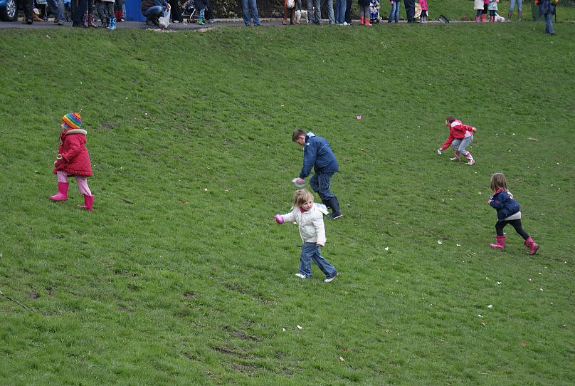 La tradition des œufs roulés à Preston, en 2010.