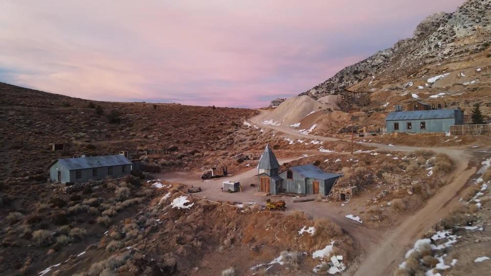 The mining town of Cerro Gordo, in the Inyo Mountains above Death Valley, was formed in the 1860s after silver was discovered there. Long abandoned, the ghost town is now home to Brent Underwood.  / Credit: CBS News