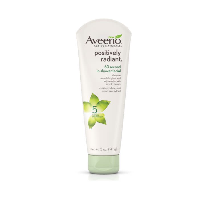 Aveeno Positively Radiant 60 Second In-Shower Facial Cleanser (Photo: courtesy of Aveeno)