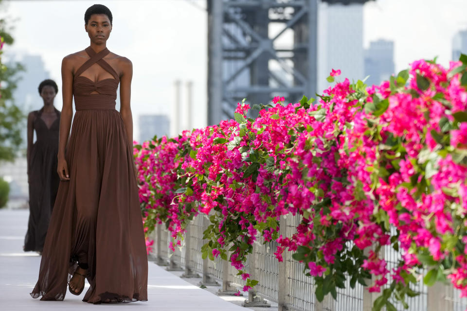 The Michael Kors collection is modeled during Fashion Week, Monday, Sept. 11, 2023, in New York. (AP Photo/Mary Altaffer)