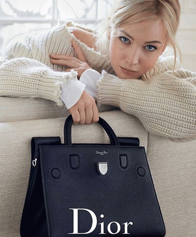 Jennifer Lawrence adorned in Dior for their new Spring '16 campaign. Photo: Instagram