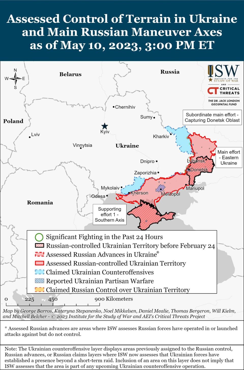 The range of the Storm Shadow is just at the edge of the distance between Ukrainian-controlled territory and Sevastopol, in Crimea. But launching from optimum altitude would require flying directly into Russian air defenses that spill deeply into Ukrainian-controlled territory. The strategically vital Kerch Strait Bridge is well beyond the range of Storm Shadow fired from the front lines, but a counteroffensive could change all this. <em>ISW</em>