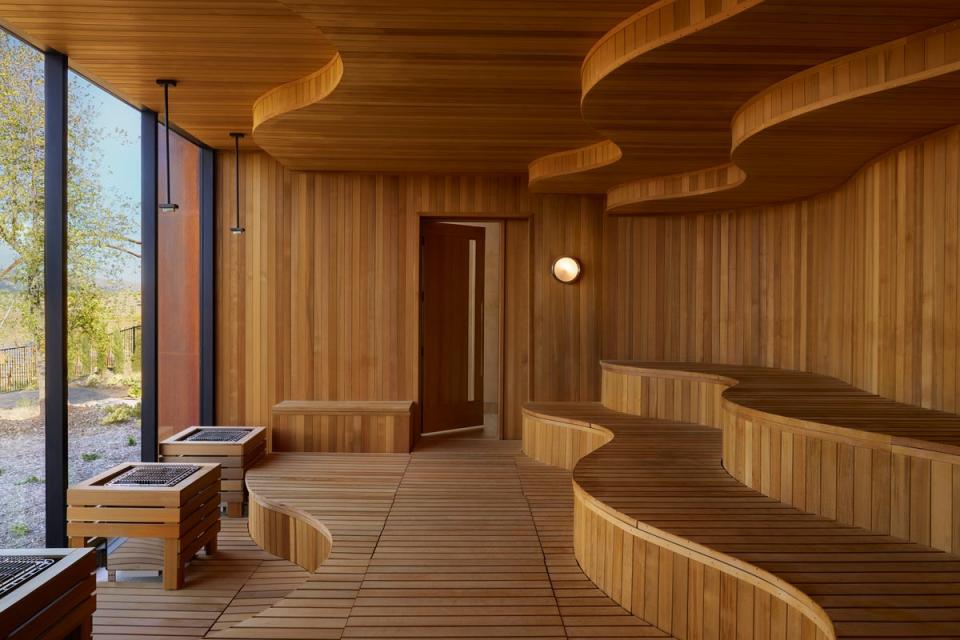 The spectacular sauna at Stanly Ranch in Napa Valley (Auberge Resorts Collection)