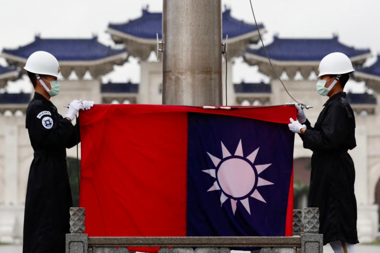 The White House Covid Response Team shared a picture of the Taiwan flag on Twitter this week (EPA)