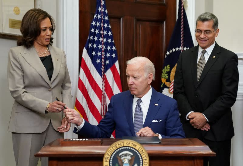 FILE PHOTO: Biden signs executive order protecting access to reproductive health care services at the White House in Washington