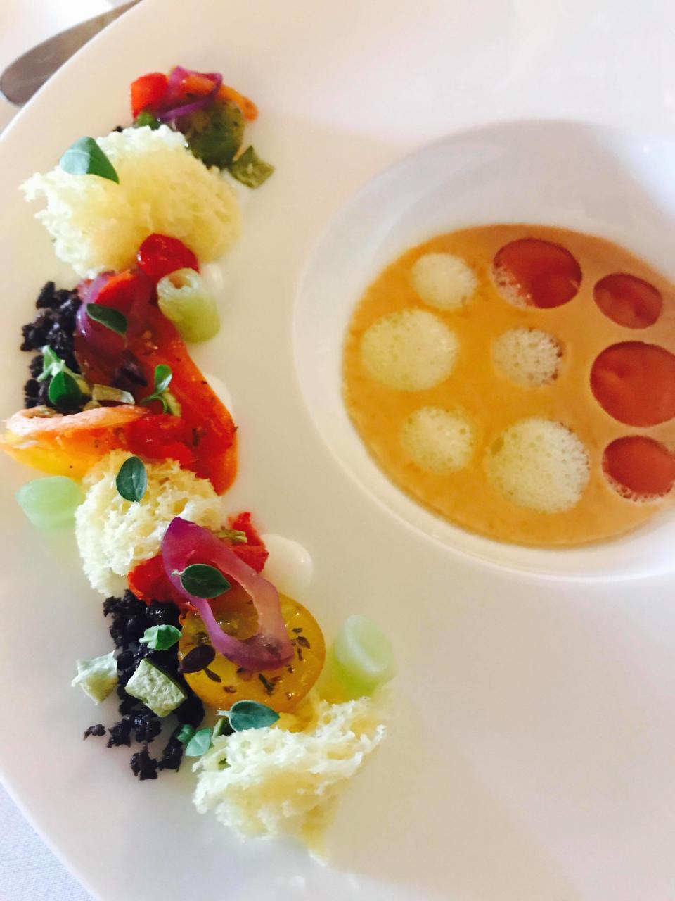 This is what a fancy Greek Salad looks like at Gordon Ramsay’s on-site restaurant. Photo: Carly Williams