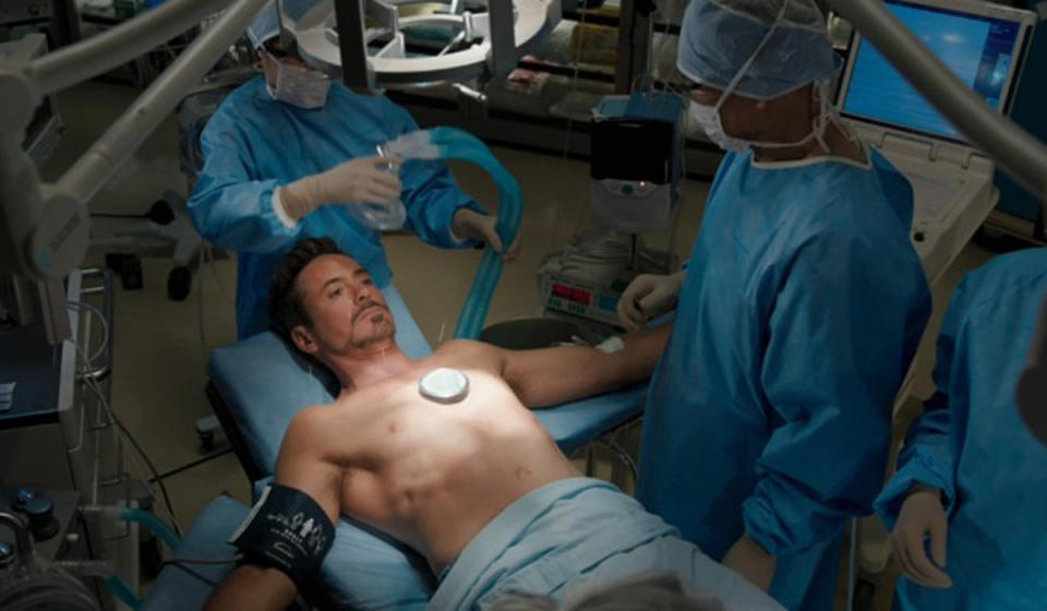 Iron Man gets his Arc Reactor removed in Iron Man 3 - Credit: Marvel