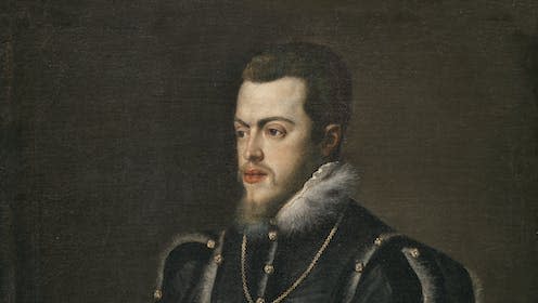 <span class="caption">Philip II portrait by Titian </span> <span class="attribution"><a class="link " href="https://commons.wikimedia.org/w/index.php?curid=7514474" rel="nofollow noopener" target="_blank" data-ylk="slk:Wikimedia Commons;elm:context_link;itc:0;sec:content-canvas">Wikimedia Commons</a></span>