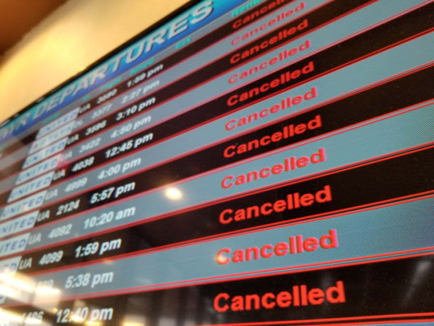 Canceled flights.