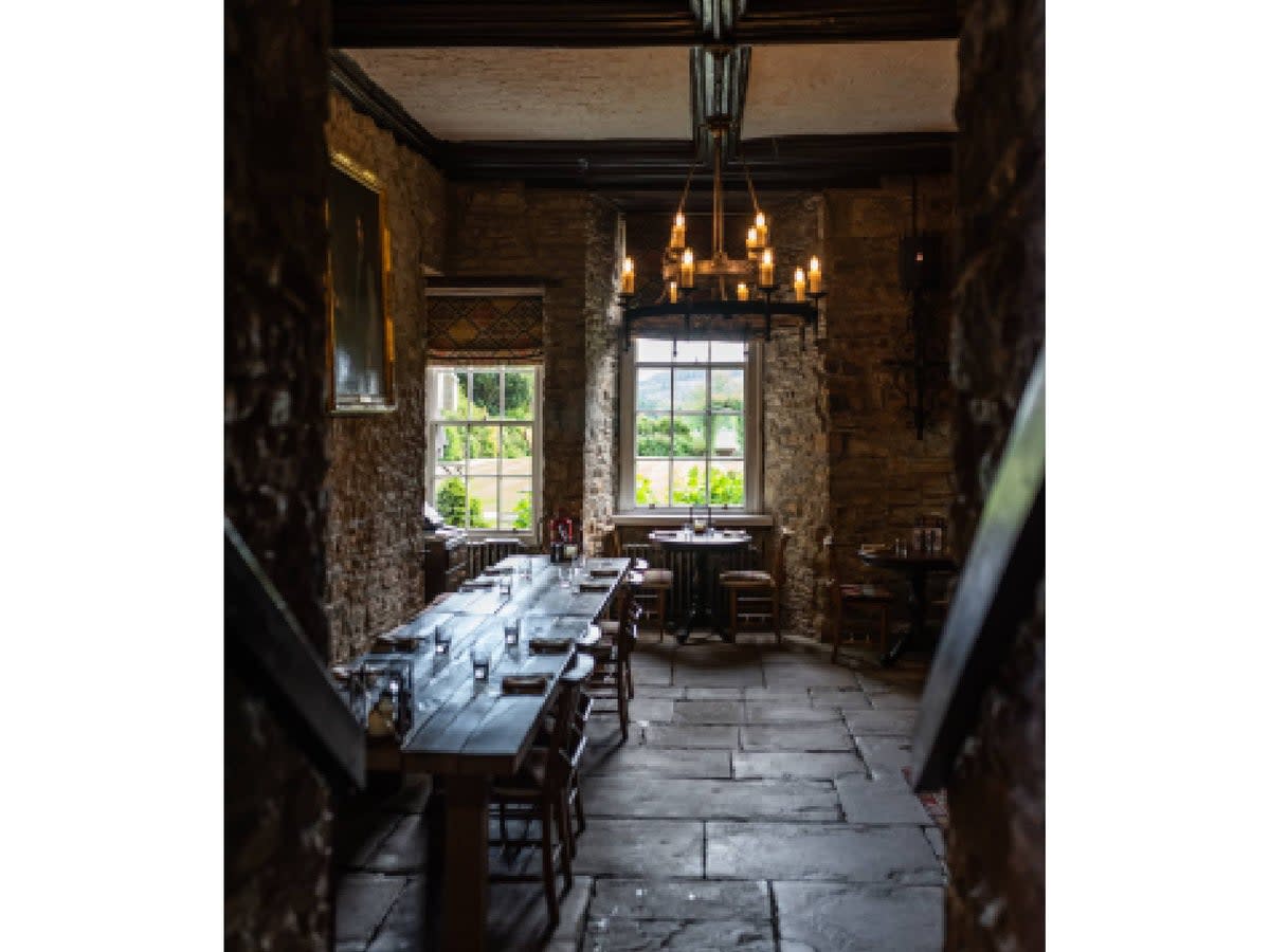 You’ll find exposed brick walls and dark wood throughout, as a nod to the hotel’s medieval heritage (Lord Crewe Arms)