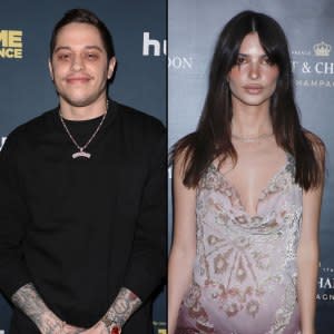 Pete Davidson Takes Sister Casey to Knicks Game After Emily Ratajkowski Is Spotted Kissing Artist Jack Greer ballet pink dress