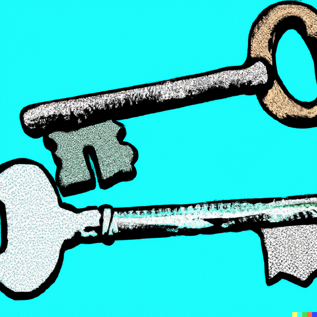  Keys in comic book style. 