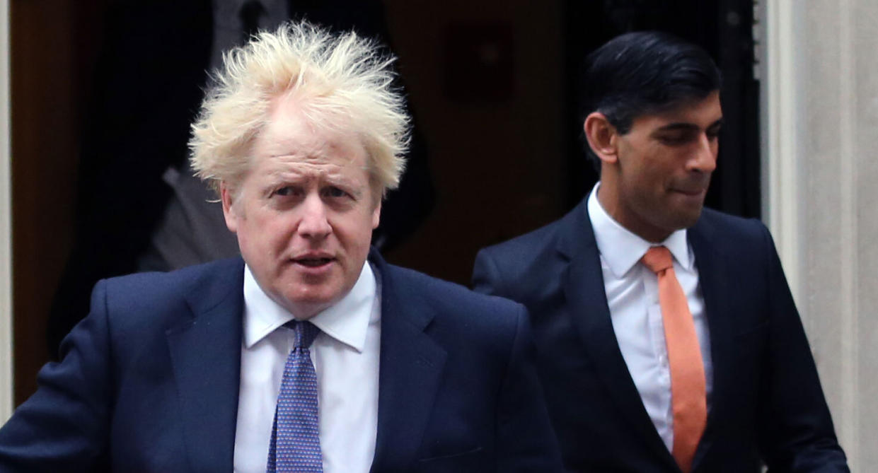 Boris Johnson and Rishi Sunak were both fined over a birthday gathering held for the prime minister in the Cabinet Office. (Getty)