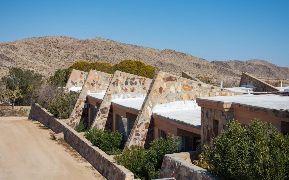 The architecture of the Joshua Tree Retreat Center in Joshua Tree, Calif., on Feb. 20, 2023.