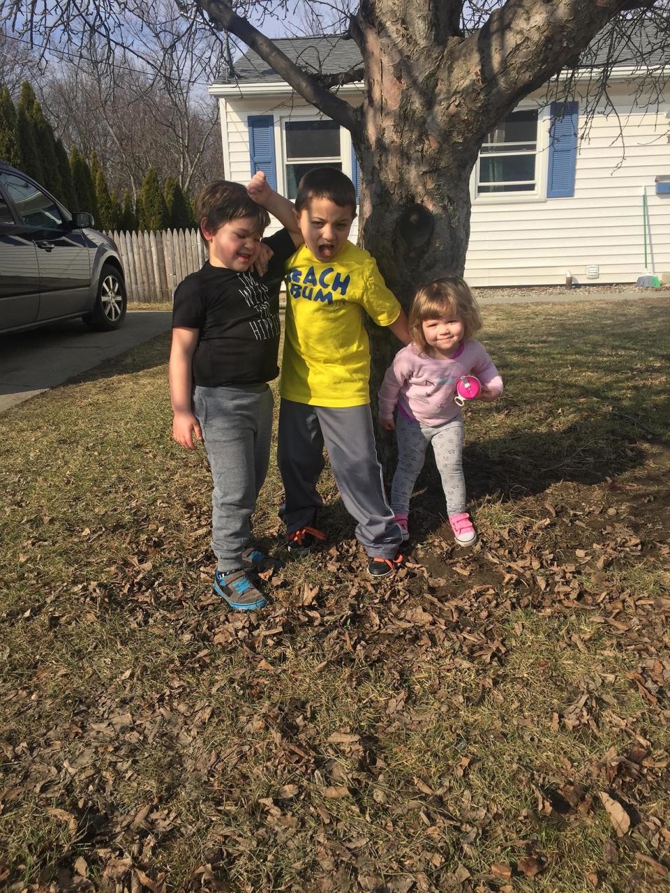 "This is autism in our family. Can you tell which one is on the spectrum? Most people wouldn't guess, being that it's a picture. But, from left to right we have Maxwell who is 6, Gavin who is 8&nbsp;and Bailey who is 2. Our middle child Maxwell was diagnosed on he autism spectrum at age 4. He's on the more severe end, being non-verbal and having sensory processing disorder. But, although he doesn't communicate, his siblings know when he's happy, sad, agitated, or just plain silly. We are very open and supportive in our household and try to give him as much opportunity as his two other siblings. The most important thing to us is to raise all three of our children to know that they are each other's support system, and family is first, always. We're autism advocates, but firstly, Maxwell advocates."