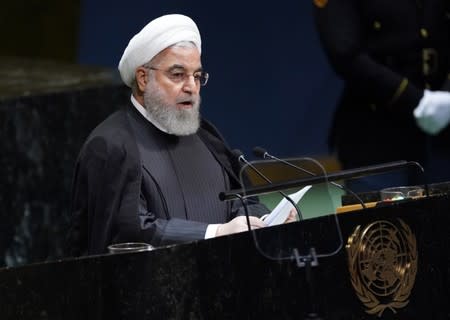 Iran's President Hassan Rouhani addresses the 74th session of the United Nations General Assembly at U.N. headquarters in New York City, New York, U.S.