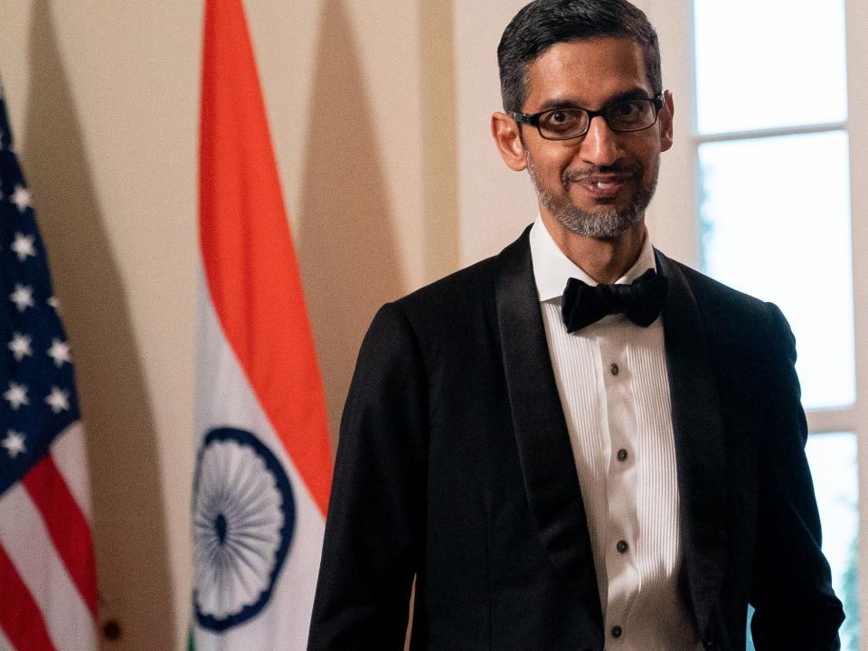 Google CEO Sundar Pichai in tuxedo at White House