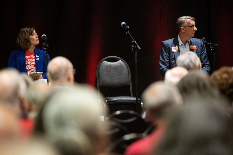 Congressman Madison Cawthorn was noticeably absent from the NC-11 Republican candidate debate at the WNC Agriculture Center in Asheville April 12, 2022.