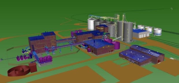 An illustration shows the planned canola processing facility in Regina. 