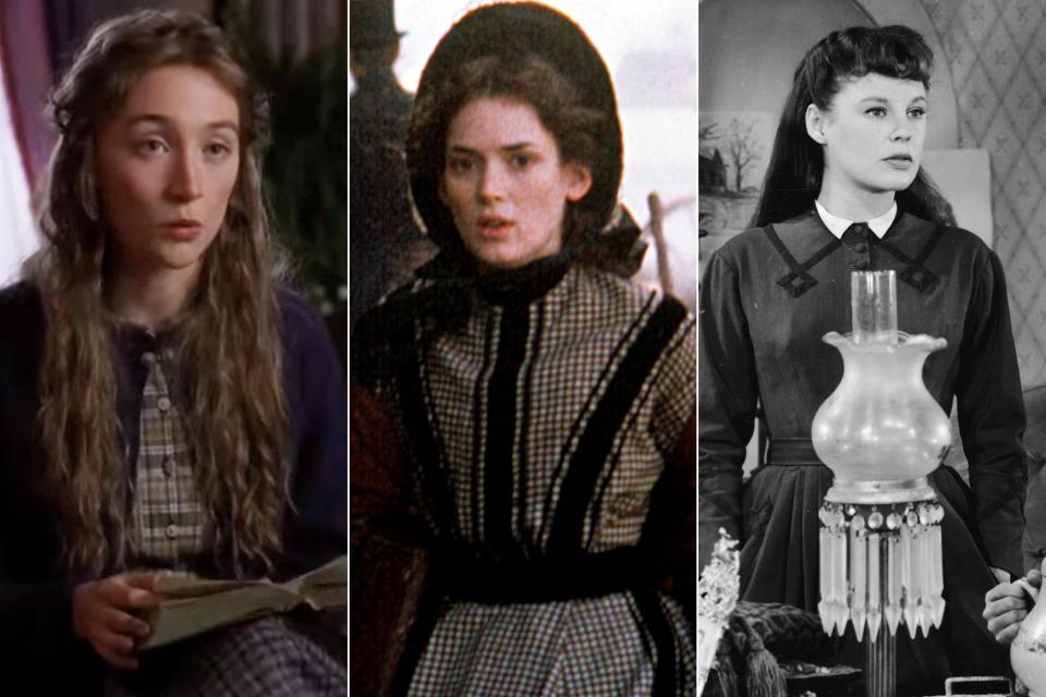 Saoirse Ronan (2019), Winona Ryder (1994) and June Allyson (1949) as Jo March