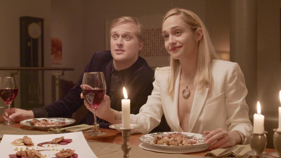 John Early (left) and Jemima Kirke are two guest stars who pop up on the black comedy series.&nbsp; (Photo: Funny Or Die)