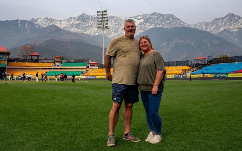 Rich Nicholls and Sophie Davies at Himachal Pradesh Cricket Association Stadium