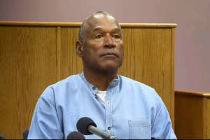 O.J. Simpson at his parole board hearing in Nevada on Thursday