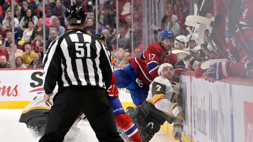 Montreal Canadiens' forward Josh Anderson has been suspended for two games for a dangerous hit on Vegas Golden Knights defenseman Alex Pietrangelo. (Reuters)