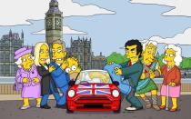Nicht nur Tony Blair (dritter von links) ließ es sich nicht nehmen, die Simpsons in der Folge "Die Queen ist nicht erfreut!" in Großbritannien persönlich zu begrüßen. Auch J.K. Rowling (zweite von links) und Sir Ian McKellen (zweiter von rechts) waren in der Episode als sie selbst zu sehen zu hören - die Queen leider nicht. (Bild: )