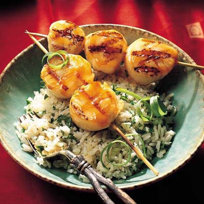 Grilled Sweet-and-Sour Scallops