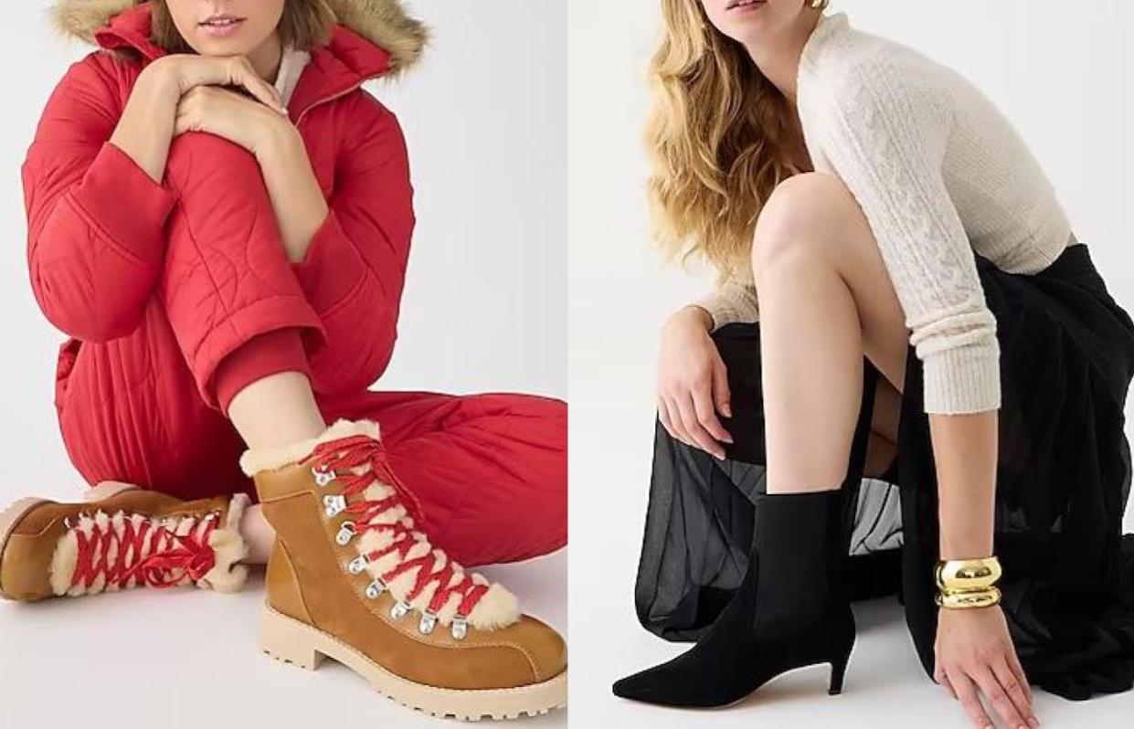 How cute are those shearling-lined boots?! (J.Crew)