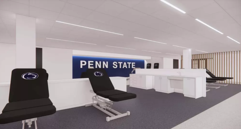 A rendering of the Sports Medicine section of the Greenberg Indoor Sports Complex is pictured.