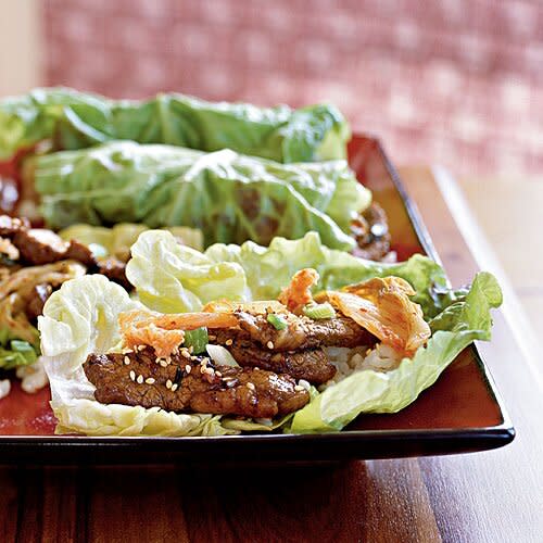 Korean Sesame Beef with Lettuce Wraps