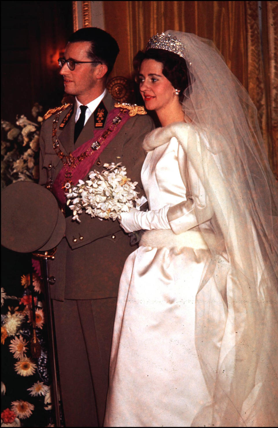 Queen Fabiola of Belgium, Balenciaga, wedding dress, royal, fashion, couture